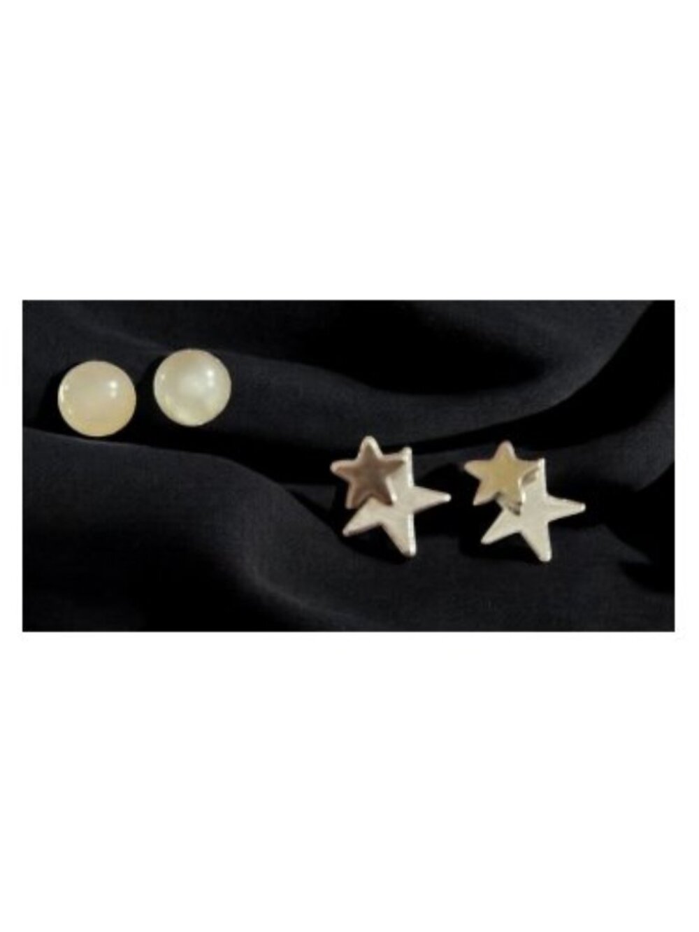 Lot of Small Stud Opalescence Pearl and Stars Earrings